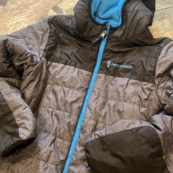 Free Country XXL 14-16 boys youth jacket coat black gray blue winter warm - Picture 2 of 6